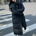 thumbnail image 3 of HTNBO Women's Long Puffer Jacket Casual Zip Up Quilted Hooded Thickened Warm Winter Padded Down Coat Outerwear, 3 of 3