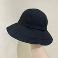 thumbnail image 5 of COCOpeaunt Autumn Womens Panama Bucket Hat Summer Fashion Kpop Bob Cotton Black Beach Sun Hats Foldable Wide Brim Anti-UV Fishing Cap, 5 of 6