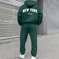 thumbnail image 5 of Aihuaihua Mens NEW YORK Tracksuit Full Set 2 Piece Tracksuit Hoodies with Sweatpants Track Jacket and Jogging Bottoms 2 Piece Outfits Green XXXL, 5 of 8