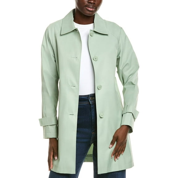 Via Spiga womens  Balmac Single-Breasted Coat, XL, Green