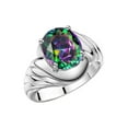 thumbnail image 3 of RYLOS Rings for Women 14K White Gold Ring Classic Designer Style Oval 12X10MM Solitaire Gemstone Ring June Alexandrite Jewelry for Women Size 11, 3 of 7