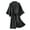 Black 1, variant on Plus Size Robes for Women Satin Long Sleeve Belted Lounge Nightgown Comfy Mid Length V Neck Bathrobe