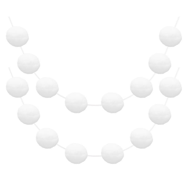 Uxcell 2 piezas de guirnalda de pompones de 6.6 pies 30 bolas para decoración de manualidades (blanco)