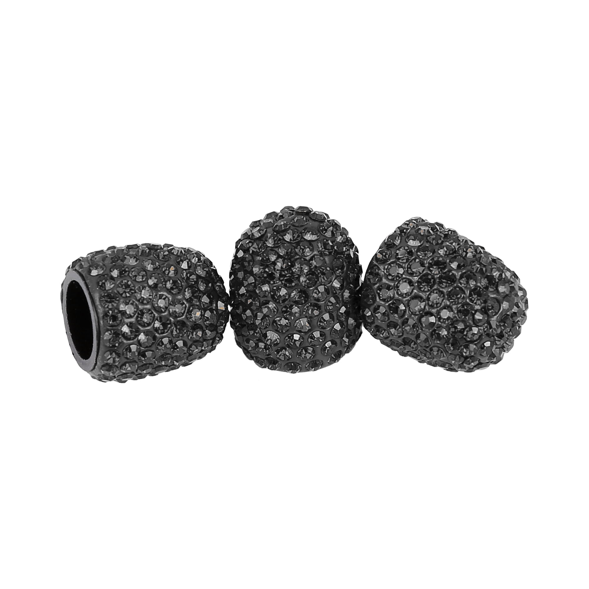 Unique Bargains Valve Stem Caps Handmade Faux Crystal Rhinestone Auto Car Tire Caps Black