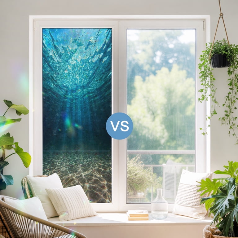Blue Ocean Rainbow Window Privacy Film, Underwater World Clear Water ...