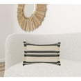 thumbnail image 6 of 16" X 24" Gray And White 100% Cotton Striped Zippered Pillow, 6 of 10