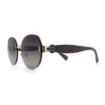 thumbnail image 6 of Womens Rimless Bevel Lens Flower Jewel Hinge Round Fashion Sunglasses Gold Brown - Brown, 6 of 8