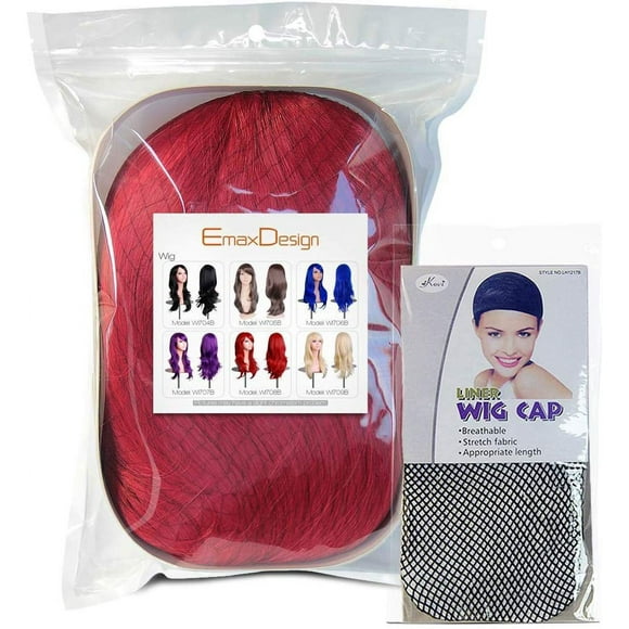 Wigs 28 inch Wavy Curly Cosplay Wig With Wig Cap and Comb (Red)