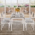 thumbnail image 4 of BeesClover Industrial 5-Piece Dining Table Set for 4 with Cushioned Chairs – Kitchen Table Set with Spiral Leg Design Table & Chairs for Kitchen, 4 of 7