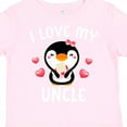 thumbnail image 4 of Inktastic I Love My Uncle with Cute Penguin and Hearts Girls Toddler T-Shirt, 4 of 5