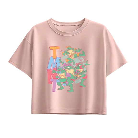 Teenage Mutant Ninja Turtles - Group Photo Girls' Short Sleeve Boxy Graphic T-Shirt