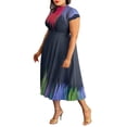 thumbnail image 1 of WTXUE Robes Maxi, Robes Décontractées à Manches Courtes en Ligne pour Femme Col Rond, Robe Décontractée Femme Printemps Été Robe Longue Abstraite Unie Maxi Femme, Noir Taille P, 1 of 8