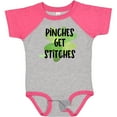 thumbnail image 3 of Inktastic St. Patrick's Day Pinches Get Stitches Shamrocks Boys or Girls Baby Bodysuit, 3 of 5