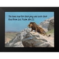 thumbnail image 2 of ArtsyQuotes 14x11 Black Modern Framed Museum Art Print Titled - Bible Verse Quote Psalm 104:21, Jean Leon Gerome - Lion on the Watch, 2 of 5