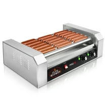 Olde Midway Electric Hot Dog Roller Grill Cooker with 7 Rollers and Cooks 18 Hot Dogs