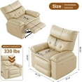 thumbnail image 3 of Twister.CK Oversized Electric Recliner Chair for Adults, PU Leather Rocker Recliner, 360 Degree Swivel Lounge Chair, Modern Massage Single Sofa Chair for Living Room Bedroom, Beige, 3 of 8