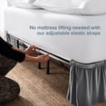 thumbnail image 4 of Bare Home Adjustable Wrap Around Bed Skirt - 15 Inch Drop - Easy Fit - Ruffle Pleats - Queen, Gray, 4 of 10