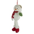 thumbnail image 3 of 13" Jolly Smiling Plush Snowman Hanging Christmas Ornament, 3 of 5
