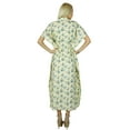 thumbnail image 2 of Bimba Women Long Maxi Floral Kaftan White Cotton Caftan Floral Gown, 2 of 5