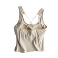 thumbnail image 4 of Sleeveless Tank Tops for Women Crisscross Beauty Back Built In Bras Solid Color Teen Girls Going Out Streetwear Tops, 4 of 4