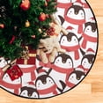 thumbnail image 4 of Winter Penguin Doodle Christmas Tree Mats Waterproof Tree Skirt, Cute Cartoon Xmas Tree Stand Tray Mat Floor Protector Pad for Holiday Party Decoration, 28.3", 4 of 6