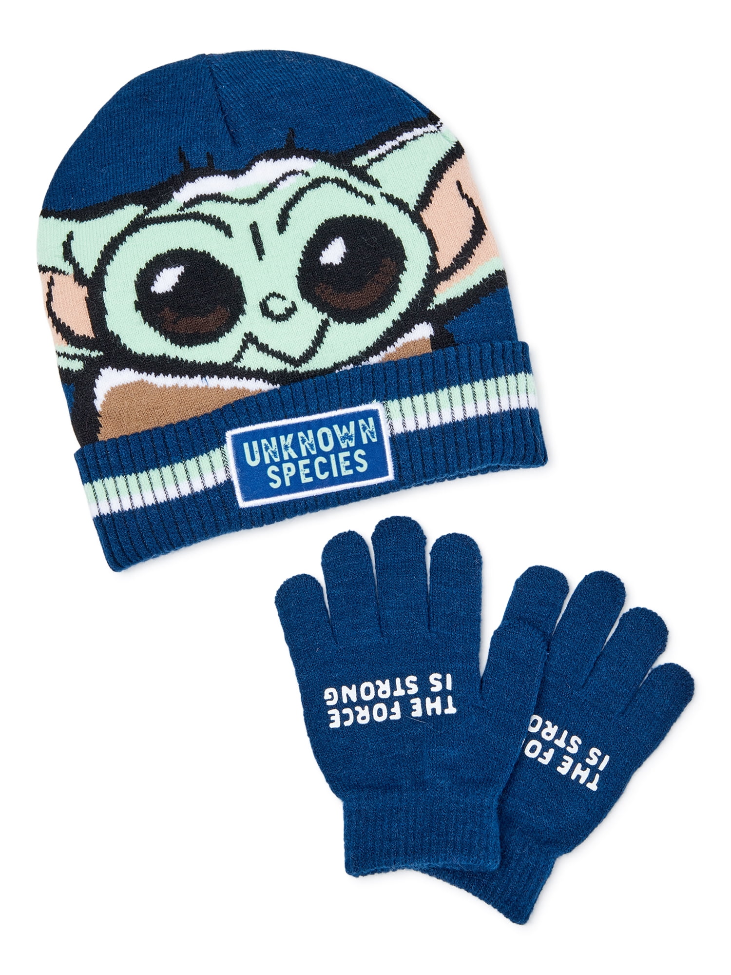 Set Warm Pom-Pom Beanie with Gift Box Star Wars Baby Yoda Kid’s Winter Hat Scarf and Snow Gloves for Boys and Toddlers 3 Pc 