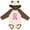 Natural & Brown w Ears, variant on Inktastic Breast Cancer Pink Ribbon Awareness Month Girls Long Sleeve Baby Bodysuit