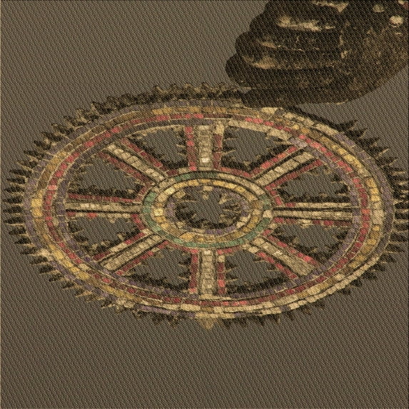 Ahgly Company Machine Washable Indoor Square Transitional Brown Area Rugs, 6' Square