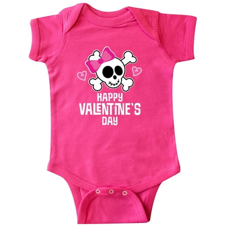 

Inktastic Happy Valentines Day Girls Skull Gift Baby Girl Bodysuit