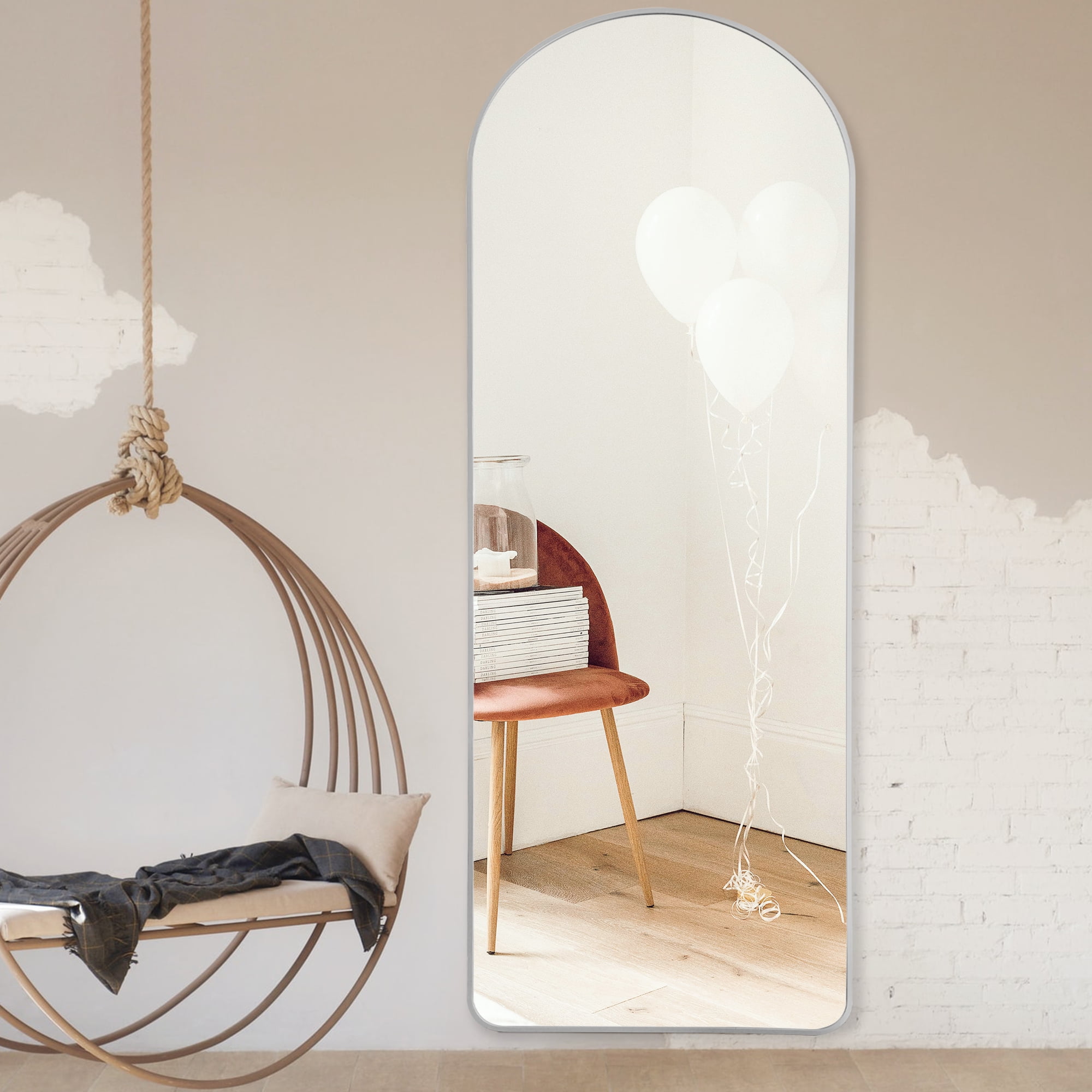 NeuType Arch Full Length Mirror 65"x22" Round Corner Aluminum Alloy