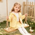 thumbnail image 4 of Vdoaml Toddler Girls Hooded Windbreaker Jacket Kids Cute Duck Embroidery Zip Up Outerwear Children Long Sleeve Coat 12-18 Months Yellow, 4 of 5