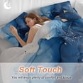 thumbnail image 4 of Abstract Art Duvet Cover Set Twin Size, Blue Marble Gold Cracks Texture Rock Modern 4 Piece Soft Microfiber Bedding Set with 1 Duvet Cover, 1 Flat Sheet, 2 Pillowcases, 4 of 9