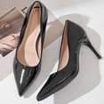 thumbnail image 4 of DADAWEN Women's Pumps Stiletto Heels Pointed Toe Black Wedding Dressy Shoes 7 US, 4 of 6