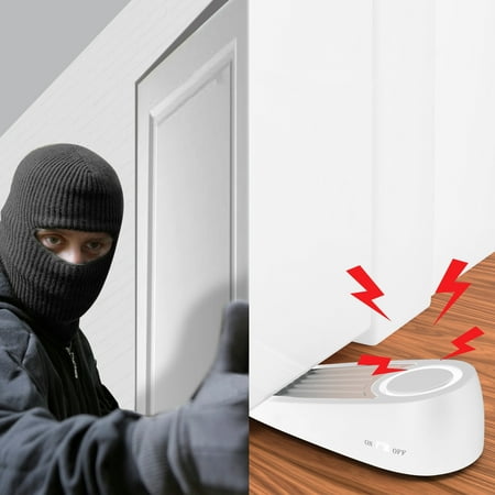 Consumer Electronics Smart Home Security Wireless 125dB Vibration Sensor Hotel Security System Anti-theft Alarm Door Stopper For Home Door Stop Alarm Lock White