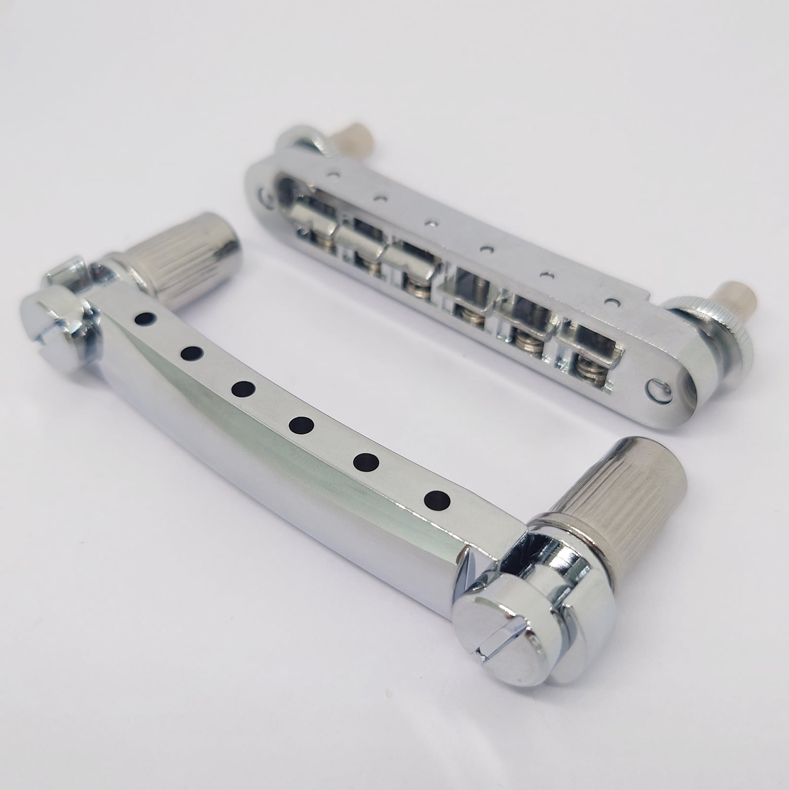 Guitar Fixed Saddle Bridge Tailpiece Set with ABR-1 Style Tune-O-Matic Bridge Chrome for ABR LP SG EPi Electric Guitars