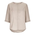thumbnail image 4 of Exrradully Fashion Women's Summer Round-Neck Solid 3/4 Sleeve Casual Top Blouse Cotton T-shirt, 4 of 7