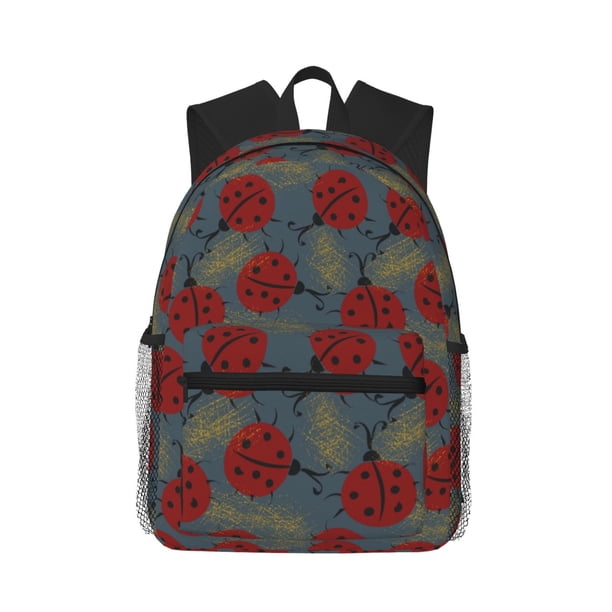 Disketp Ladybug Mochila Ligera Clásica con Múltiples Bolsillos, Mochila Casual para Hombre y Mujer, Ideal para Escuela, Trabajo y Viajes