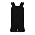thumbnail image 3 of CYRBOKO Girls Outfit Sets with Ruffle, Summer Sleeveless Elastic Waist Two-piece Tank Tops and Shorts Black Size 11-12 T, 3 of 8