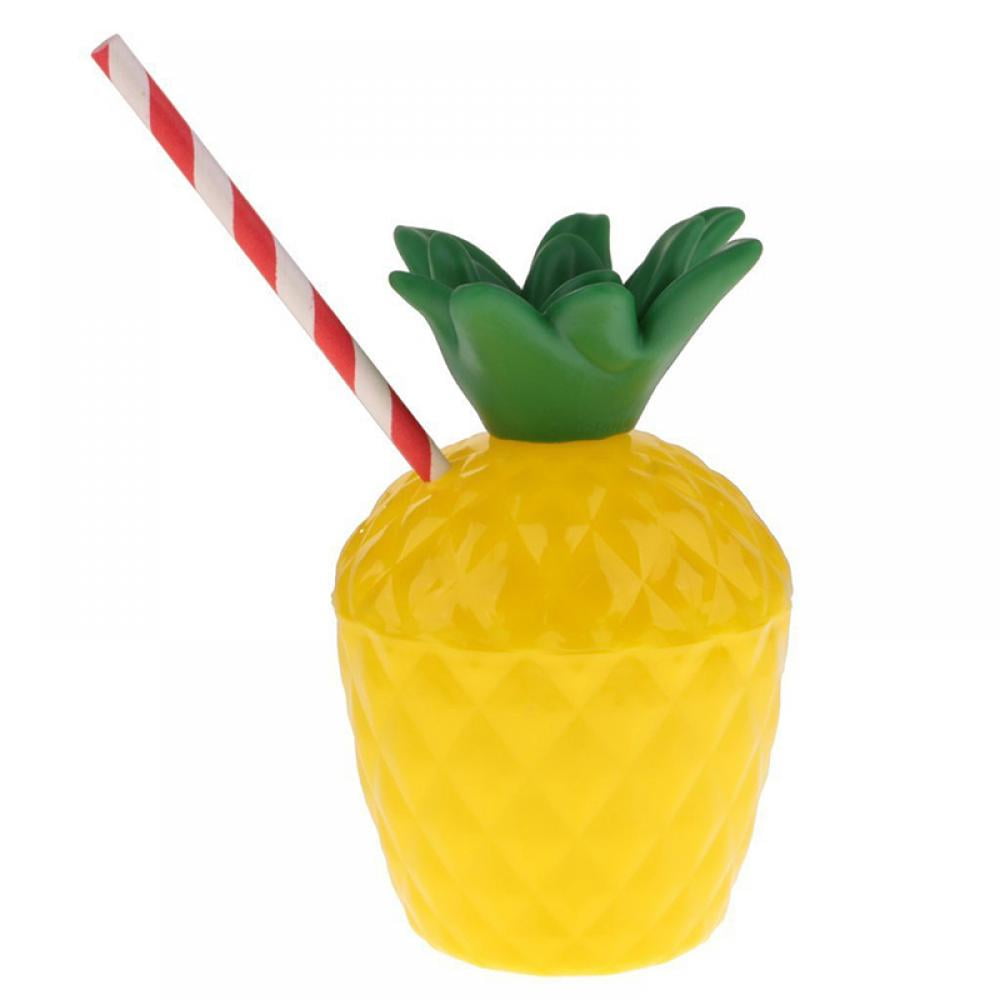 Pineapple Party Cups SET OF 12 With Lids/Straws Pineapples Birthday 