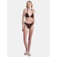 thumbnail image 2 of No Boundaries Women's Herringbone Crinkle Bikini Bottoms, Sizes XXS-XXL, 2 of 5