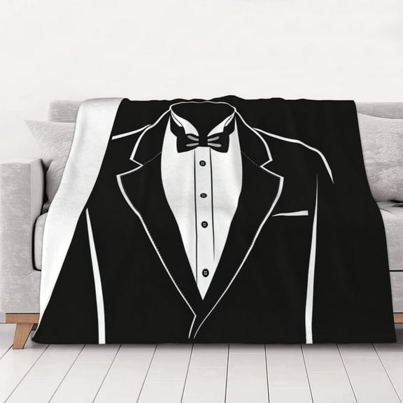 Tuxedo Printed Throw Blanket Warm Camping Outdoor Light Weight Cozy Blanket for Couch Sofa Bed 60"x50"