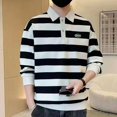 thumbnail image 2 of Polos para hombre, sudaderas casuales holgadas de manga larga para hombre, poliéster, talla S, camisetas de marca alta con cuello XXL, jersey Y2k normal, 2 of 4