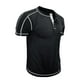 thumbnail image 3 of pstuiky Camisas de manga corta para hombre, Camisa tipo blusa de manga larga con cuello vuelto y solapa con estampado de cremallera para hombre camisetas de hombre m, 3 of 5