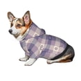thumbnail image 7 of Haiem Purple Floral Gingham Check Plaid for Winter Dog Hoodie Sweatshirts with Pockets Warm Dog Clothes for Small Dogs Chihuahua-Small, 7 of 7