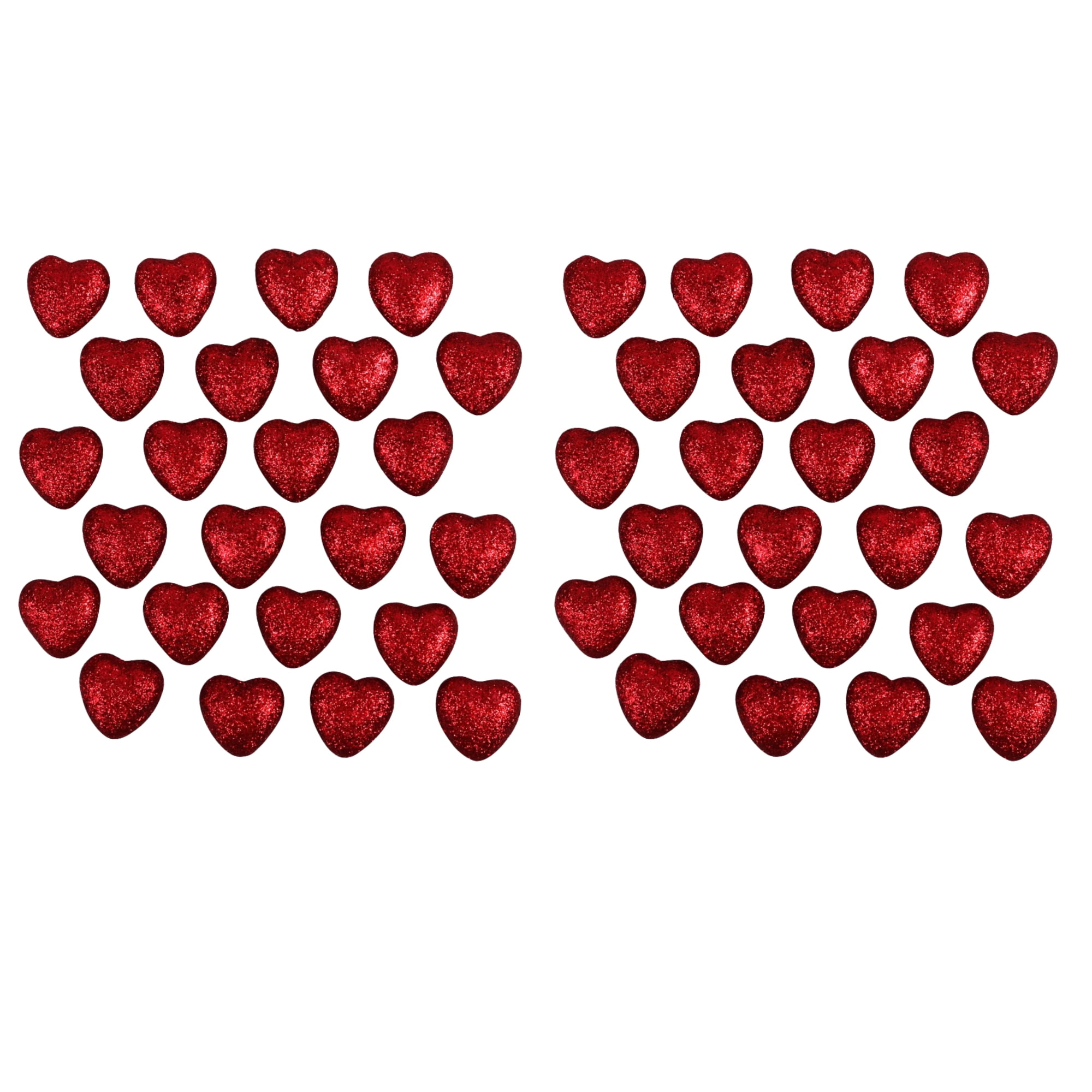 24pcs, Glitter Foam Hearts Picks, Red /PinkSparkly Foam Hearts Stems Wooden  Glitter Heart Picks Puffy Heart Topper For Valentine's Wedding Decoration