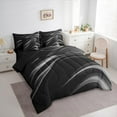 thumbnail image 4 of Manfei Geometric Lines 7-Piece Twin Bedding Sets,Minimalism Geometric Line Bedding Comforter Set,Gray Black Sheet Sets For Girls Boys,Super Cozy Room Decor Reversible, 4 of 9