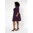 thumbnail image 3 of Leota Women's Melanie 3/4 Sleeve Dress (Curve) Purple Size 1X, 3 of 3