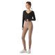 thumbnail image 3 of Traje de yoga fino con cuello en V, camiseta exterior corta de manga larga, blusa deportiva holgada para exteriores, blusa deportiva transpirable de verano para mujer, 3 of 6