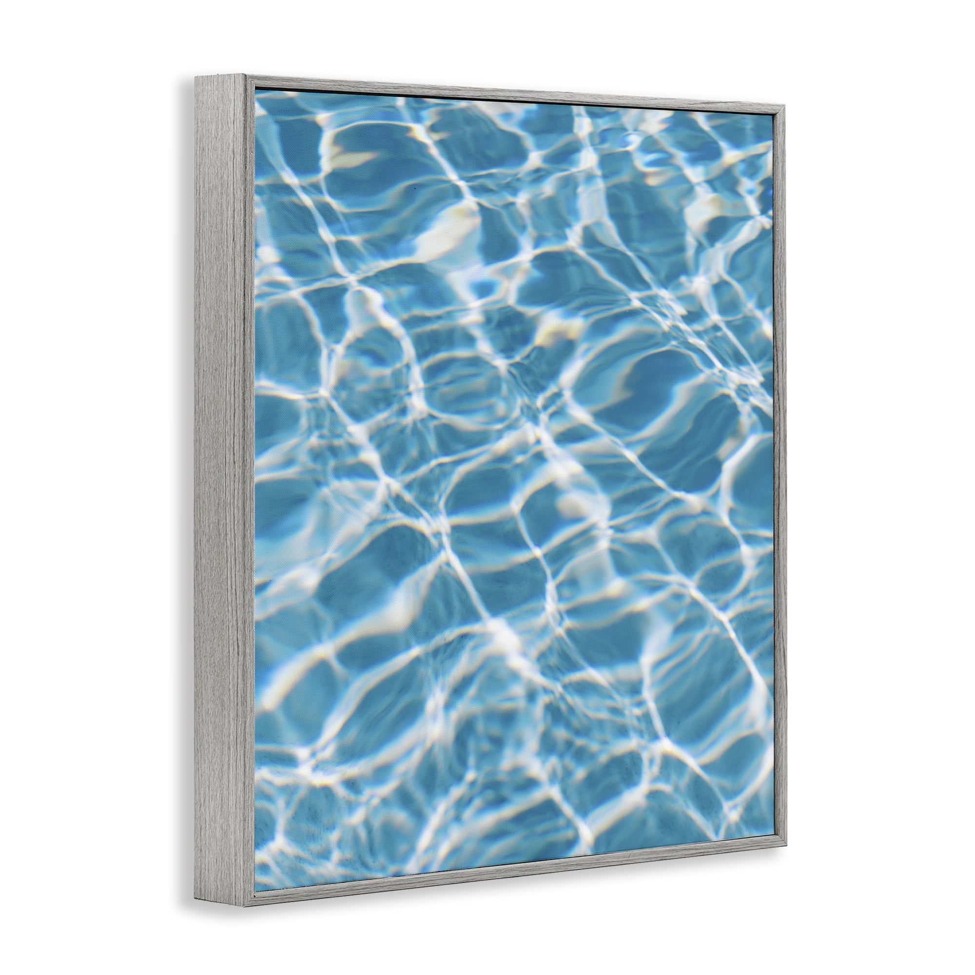 Stupell Industries Ocean Water Ripples Abstract Painting Gray Framed Art Print Wall Art, 16 x 20