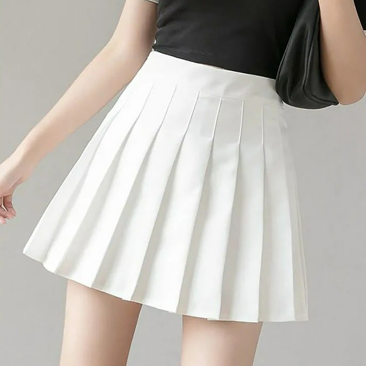 Royallove Women's Fashion High Waist Pleated Mini Skirt Slim Waist ...
